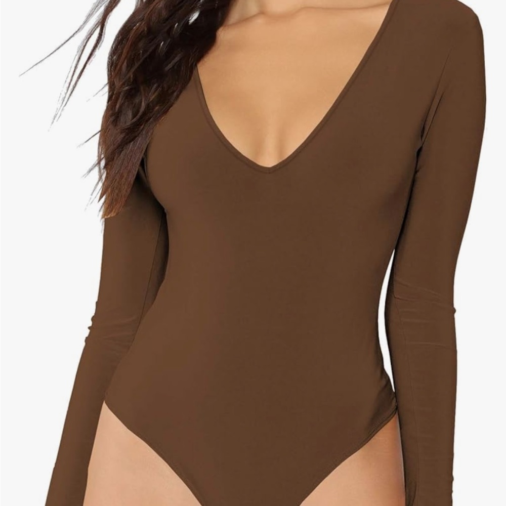 Brown Long Sleeve Bodysuit
